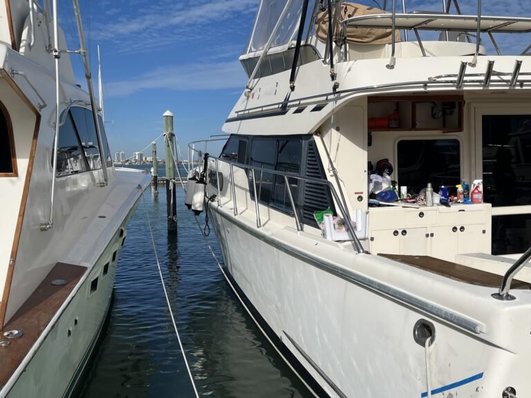 Yacht with marine window tint at dock in Clearwater Florida